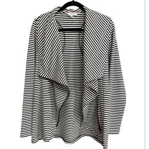 Andre By Unit Striped Asymmetrical Zip Blazer style top